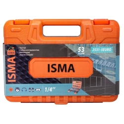 Набор инструмента 53пр. 1/4''(6-гран.)(4-14мм, головки глубокие 6-14мм) ISMA ISMA-2531-5 EURO