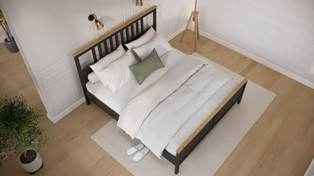 Кровать - аналог IKEA HEMNES / ХЕМНЭС/ ХЕМНЕС / КЫМОР / ИКЕА 180х200 см, черный/светло-коричневый