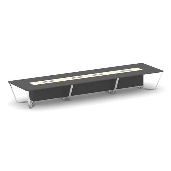 Steel Meet Стол переговорный прямоугольный MM-PR.B.SP-18 Антрацит/Ваниль Глянец/Нержавеющая Сталь/Хр