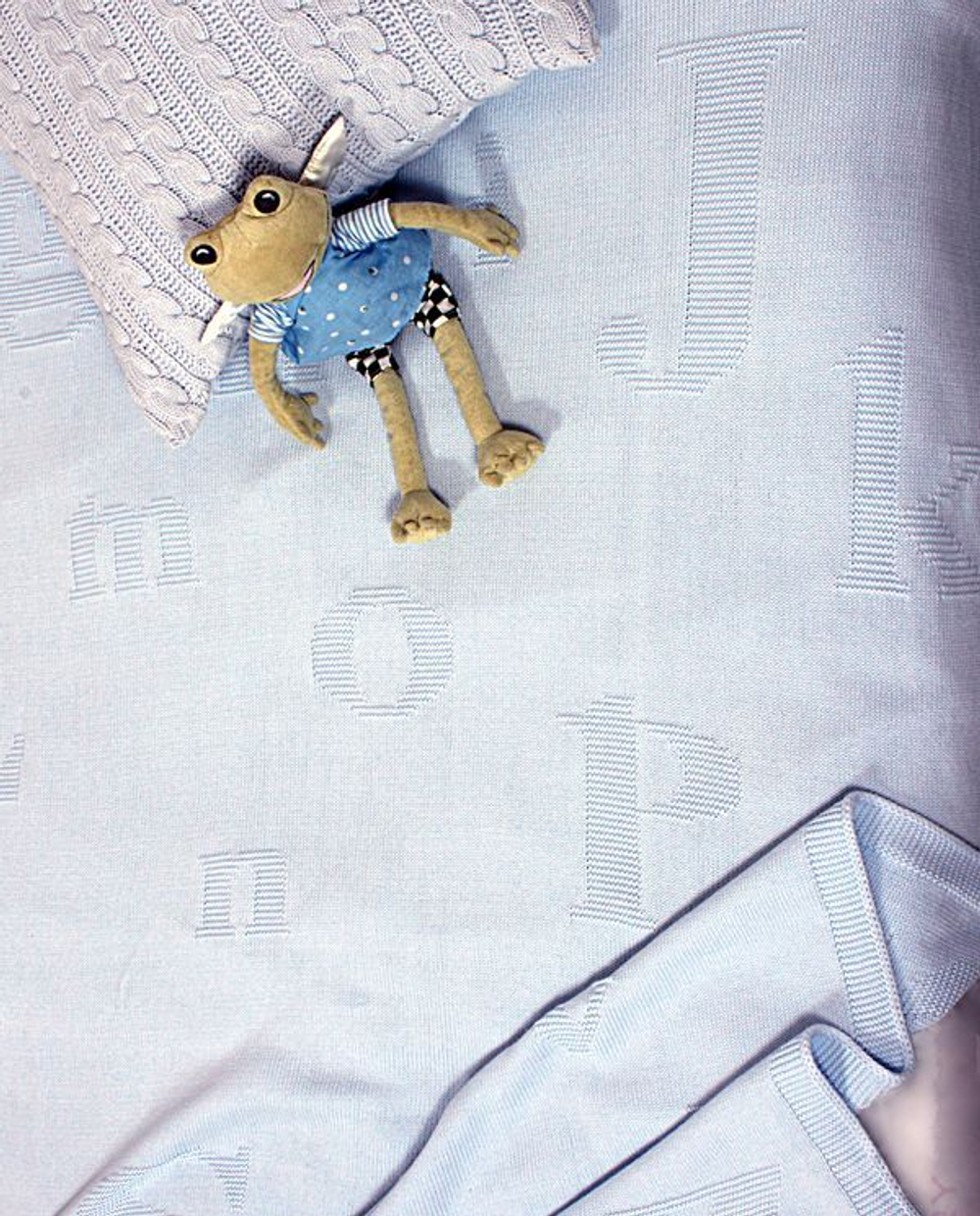 Элитный плед детский Lux 1169 голубой от Luxberry