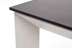 "Венето" обеденный стол из HPL 90х90см, цвет "серый гранит", каркас белый
