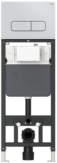 Комплект инсталляции Рехау NOVAFLOW с панелью смыва NOVA QUAD 001 прямоугольной белый, глянцевый