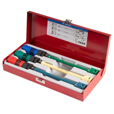 Цена на KING TONY (44906MP) Набор ударных глубоких торцевых головок и торсионных удлинителей 1/2", 17, 19, 21 мм