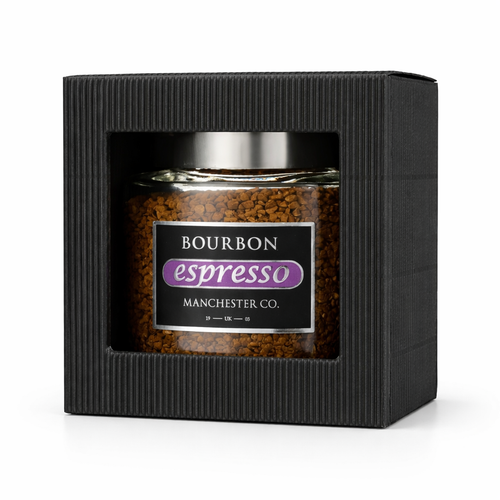 Кофе растворимый сублимированный с добавлением кофе жареного молотого BOURBON Еspresso, 100г