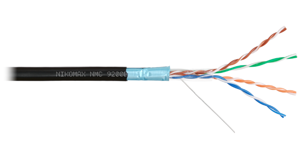 Кабель витая пара F/UTP 5e кат. 4 пары NikoMax NMC 9200B-BK