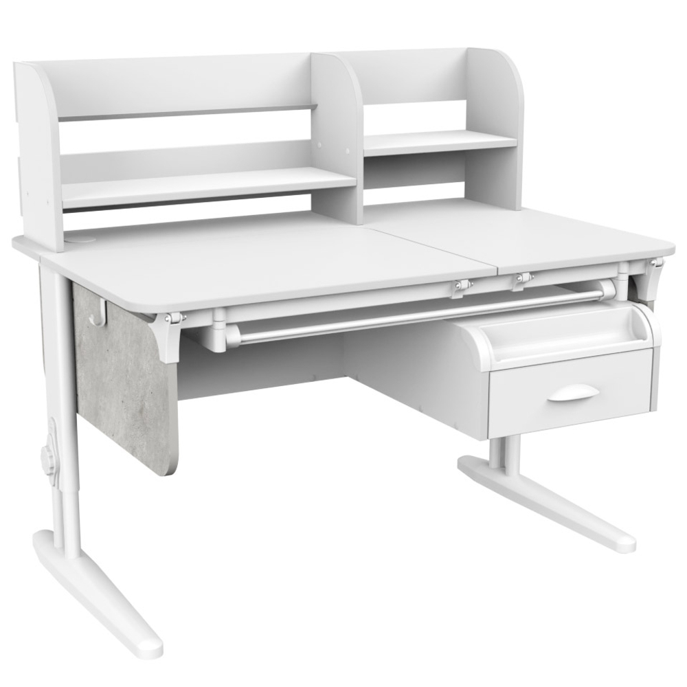 Растущая парта Дэми СУТ 62 PRO с полкой СУТ.62.250 и тумбой (1150×750 мм)