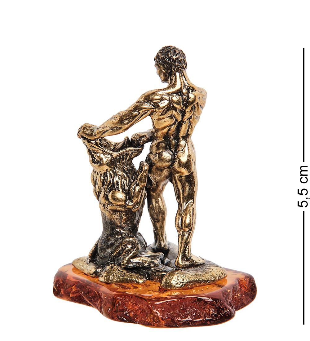 Народные промыслы AM-2208 Фигурка «Самсон» (латунь, янтарь)