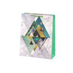 Пакет подарочный бумажный Alingar, (М) 18х24х8,5 см, вертикальный, "Геометрия", мат. ламинация, тиснение, ассорти