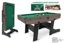 Бильярд BFG Compact Moby 4 (Анкор) (Пул, анкор/черный (ЛДСП), ЛДСП_16, Сукно Euro Pro 50 ш1.98м Yellow green, Х/б сетка)