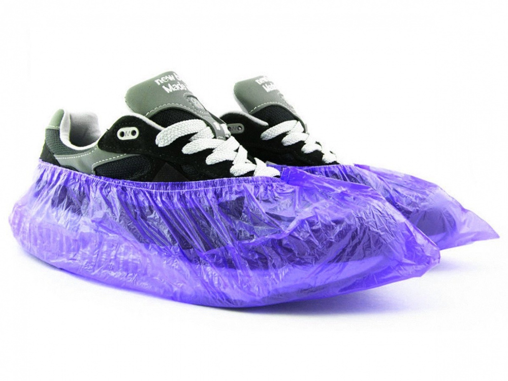 Бахилы Мега прочные цветные (с 2-ой резинкой) в евроблоках (2000 шт.), 55 мкр