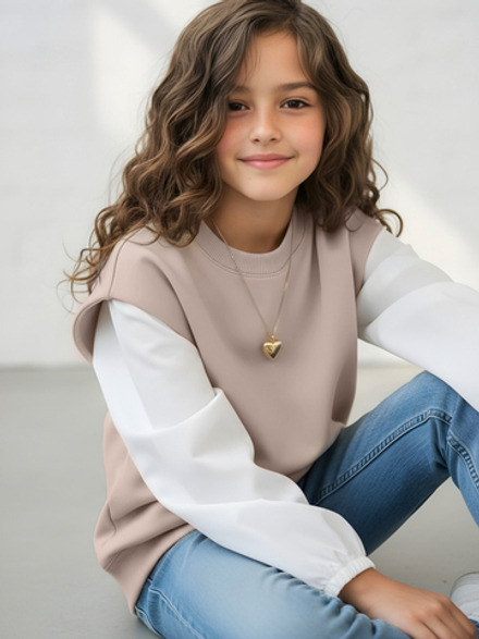 Свитшот-рубашка с эффектом двойки