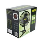 Упаковочная коробка вентилятора настольного на прищепке garden highpro clip fan 15 см/5 вт с изображением товара и характеристиками