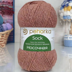 Носочная пряжа Россия Пехорка 50%полутонк.шерсть 50%акрил 5х100г/200м (1002-Карамель)