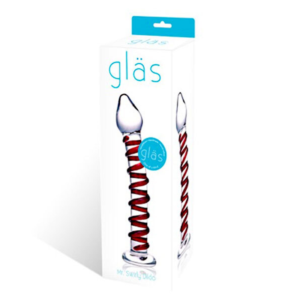 Фаллоимитатор из стекла ручной работы Mr. Swirly - 20 см.