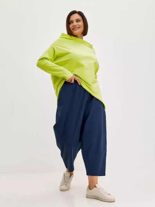 Штаны бананы оверсайз индиго