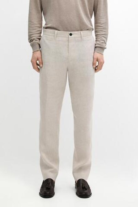 Massimo Dutti Брюки от льняного костюма, кремовый