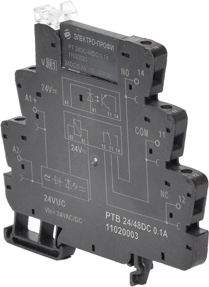 Реле твердотельное 24/48VDC, 0.1A, винтовой зажим, 11020003 РТВ