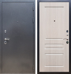 Входная металлическая дверь RеX (РЕКС) 11 Антик серебро / ФЛ-243 Беленый дуб