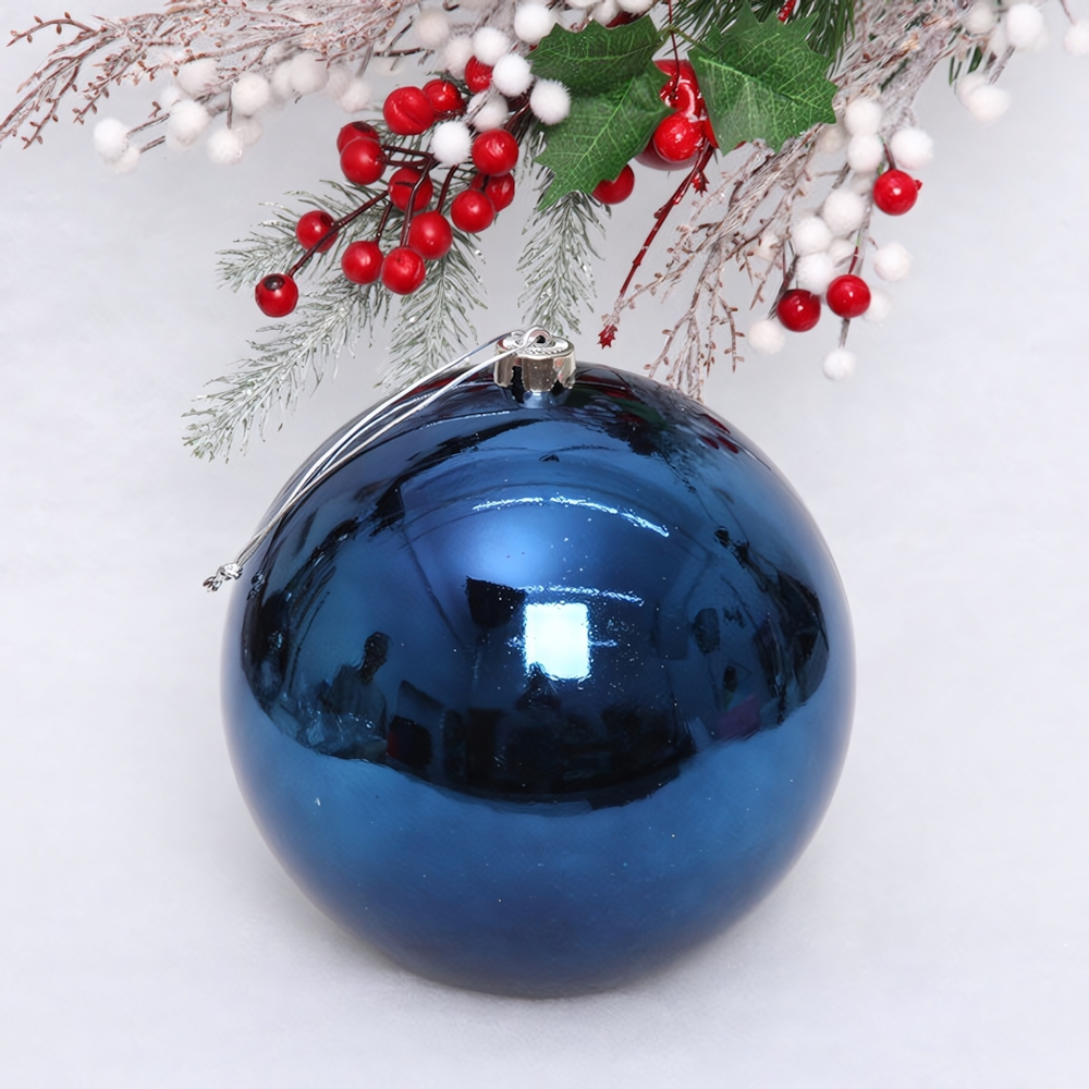 Новогодний шар 20 см «Глянец», сапфир