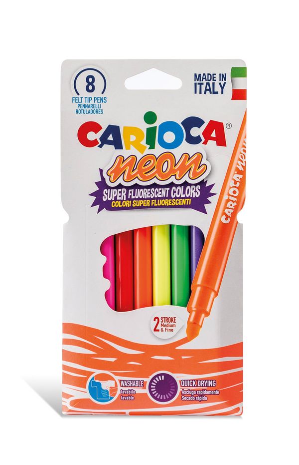 Фломастеры неоновые Carioca Neon 12 цв 42785