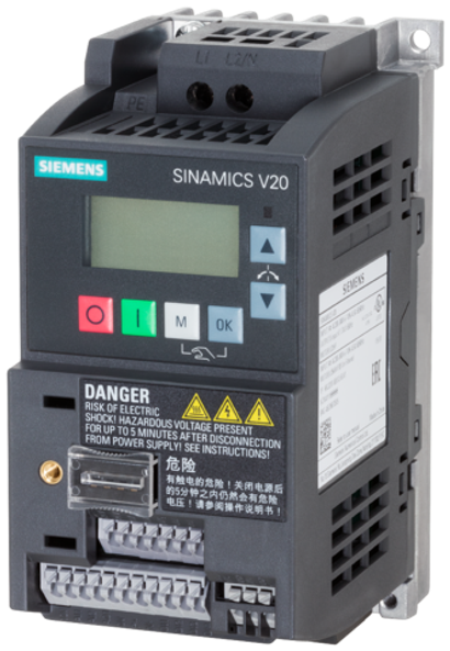 Частотный преобразователь 0,12кВт, 230В, 0,9А, Siemens - 6SL3210-5BB11-2UV1, Серии SINAMICS V20