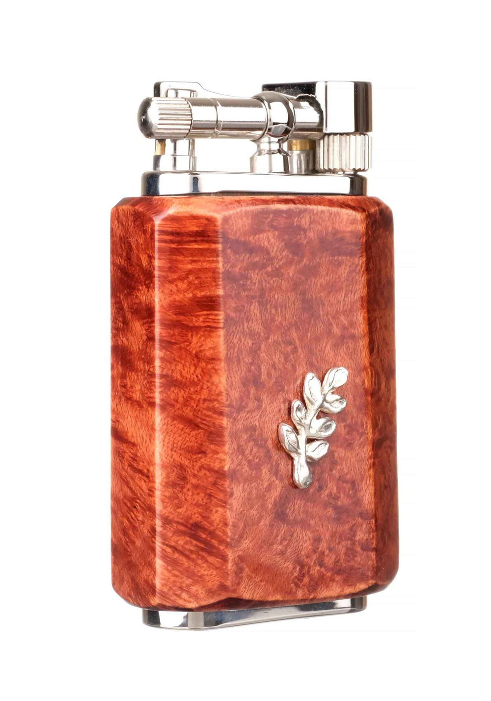 Зажигалка трубочная Mastro de Paja, серебро и бриар