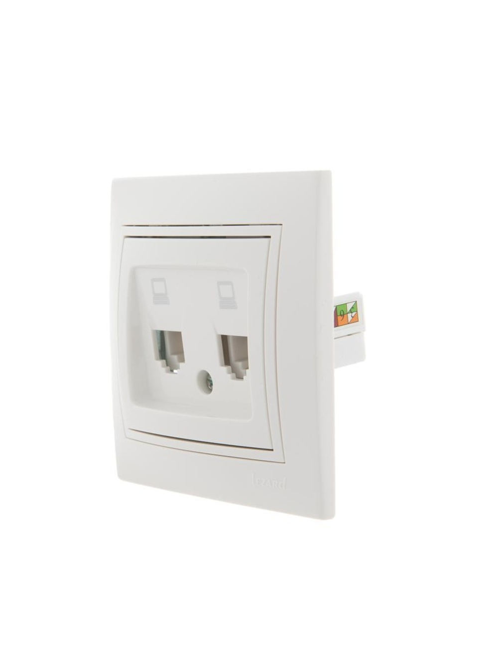 Розетка компьютерная 2-м СП Mira RJ45 бел./бел. LEZARD 701-0202-141