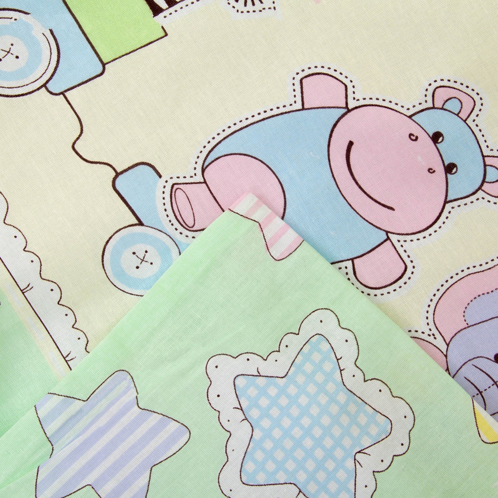 Комплект в кроватку 6-ти предметный "Паровозик звездочка зеленый"