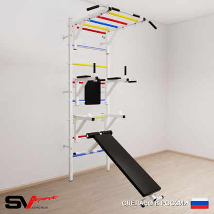 Шведская стенка Sv Sport усиленная 626 (Турник рукоход/Брусья/Стойка/Скамья)