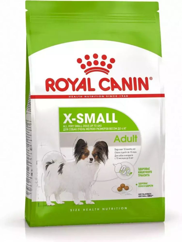 Сухой корм Royal Canin X-Small adult для взрослых собак миниатюрных пород, 500 г