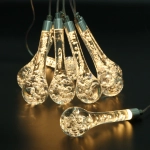 Гирлянда для улицы БАХРОМА «Ледяная капля» ш3,5* в0,6/0,8 м (8 насадок h-18 см), прозр. пров, пост.свечение,IP-65, 220v,Теплый белый