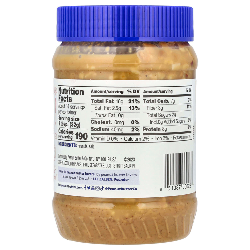 Peanut Butter & Co., арахисовая паста, классический рецепт с хрустящими кусочками арахиса, 454 г (16 унций)