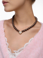 Колье "Autumn Heart Brown" Gold