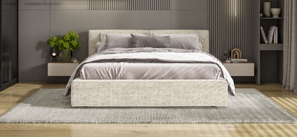 Норд Кровать+ПМ 160 Шенилл Смарт Кварц