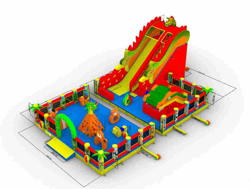 Коммерческий надувной батут «Гранд-саванна 2», 17х10х9 м
