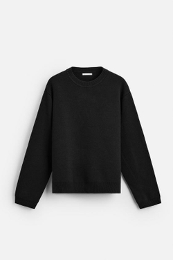 ZARA СВИТЕР ИЗ РЕЛЬЕФНОЙ ТКАНИ, ЧЕРНЫЙ