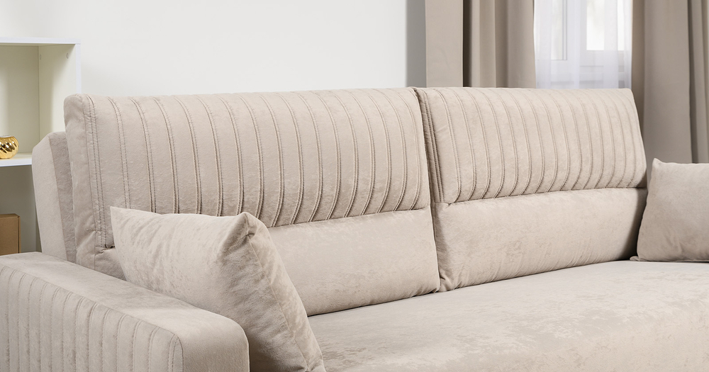 Изабель диван-кровать (велюр бежевый)