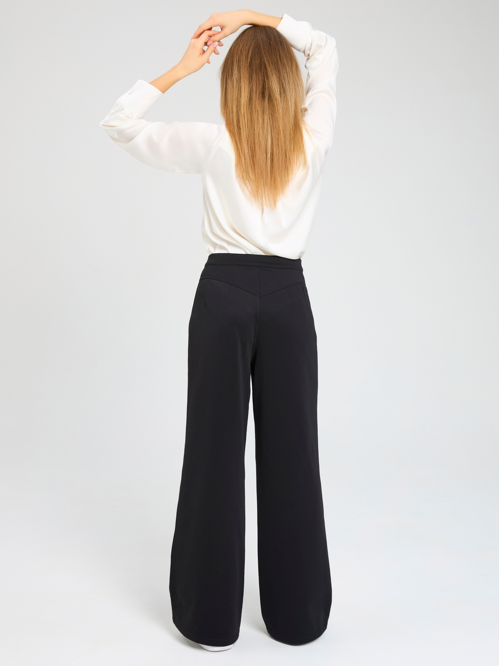 Брюки утепленные для девочки палаццо с декоративными пуговицами