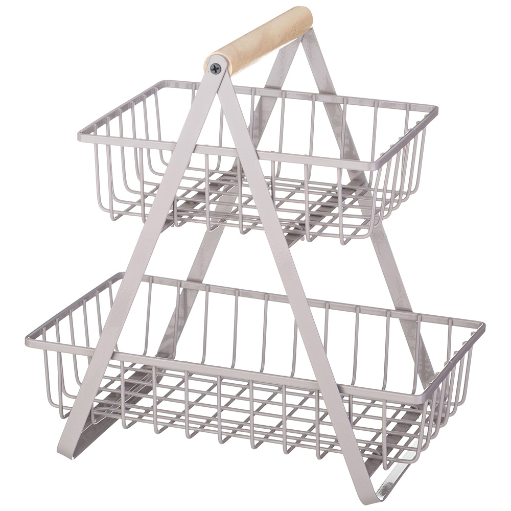 Корзина для фруктов с деревянной ручкой 27,5*17,5*29см