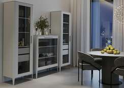 Витрина Type стеклянная высота 150 см (молочный)