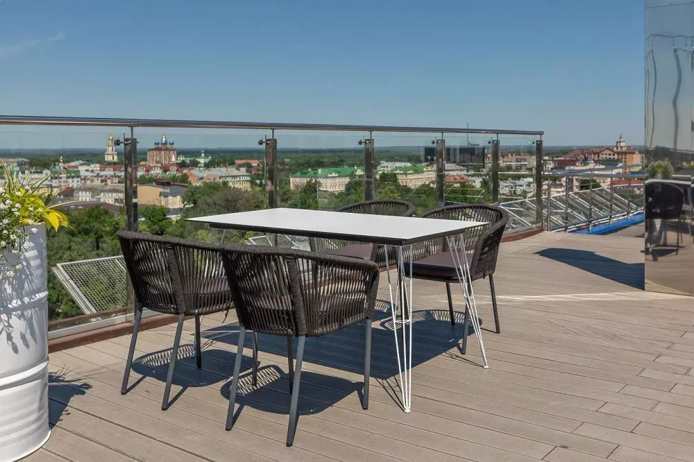 "Руссо" обеденный стол из HPL 150х80см, цвет "молочный"