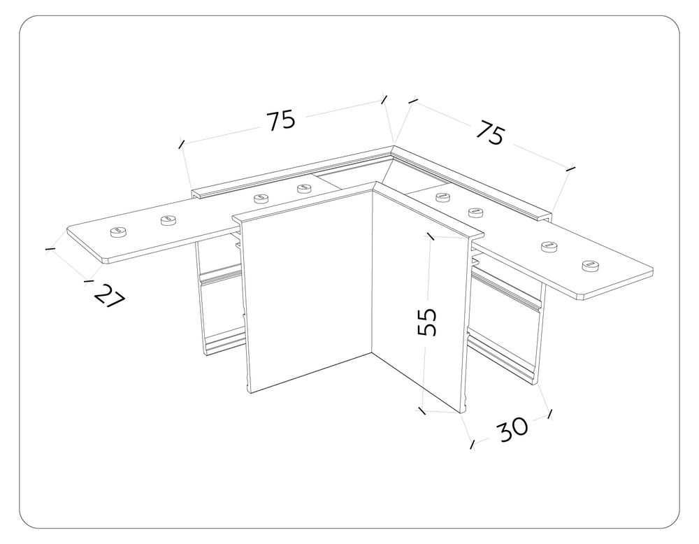 Ambrella Коннектор угловой для накладного шинопровода Magnetic 220V Magnetic 220V GL1032