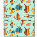 Тетрадь общая 60 листов на металлическом гребне "Fanny Pattern"