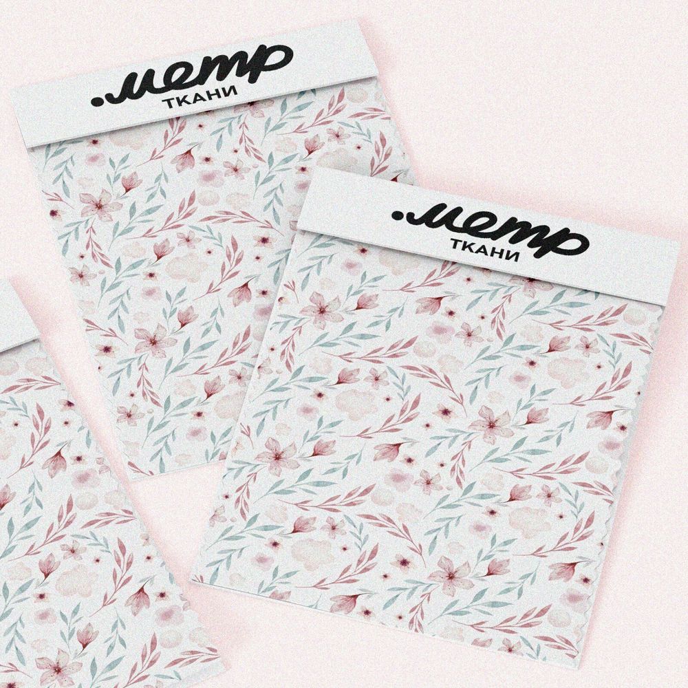 Ткань сатин простые цветочки