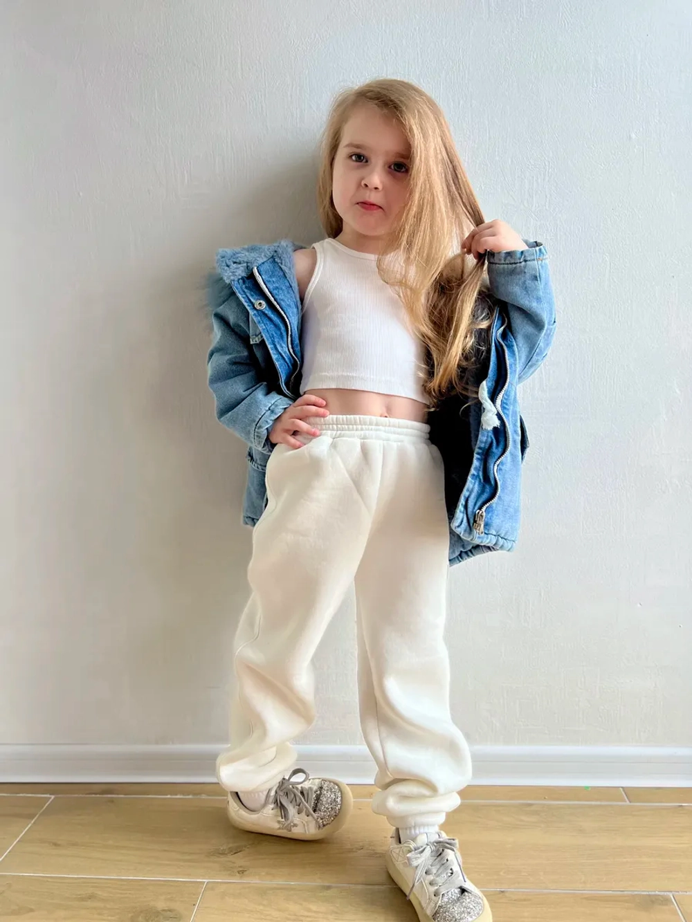 Парка джинсовая с искусственным мехом