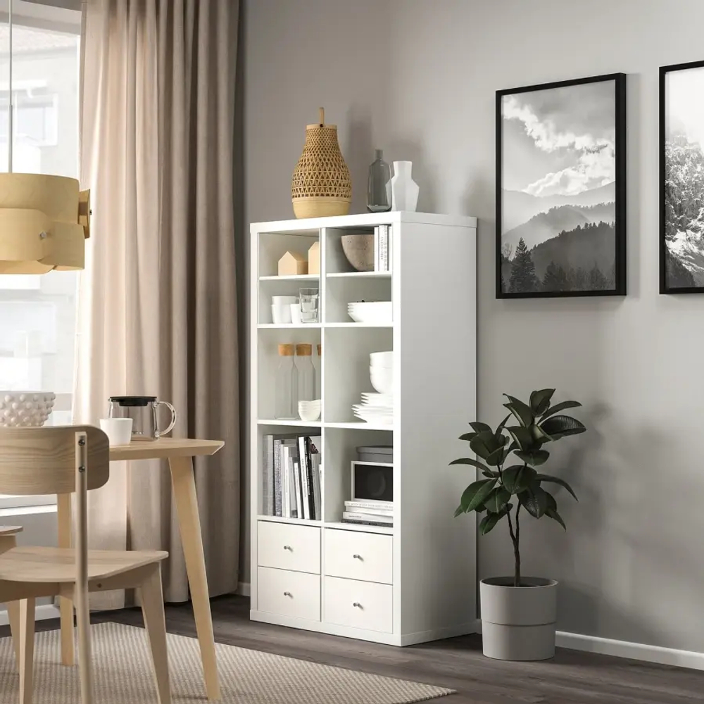 Книжный шкаф - IKEA KALLAX, 147х39х77 см, белый, КАЛЛАКС ИКЕА