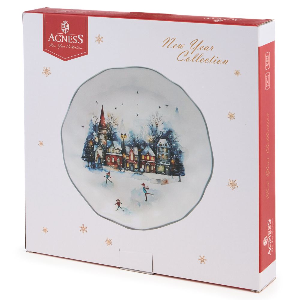 ТАРЕЛКА ОБЕДЕННАЯ AGNESS "С НОВЫМ ГОДОМ!" 28*4 СМ