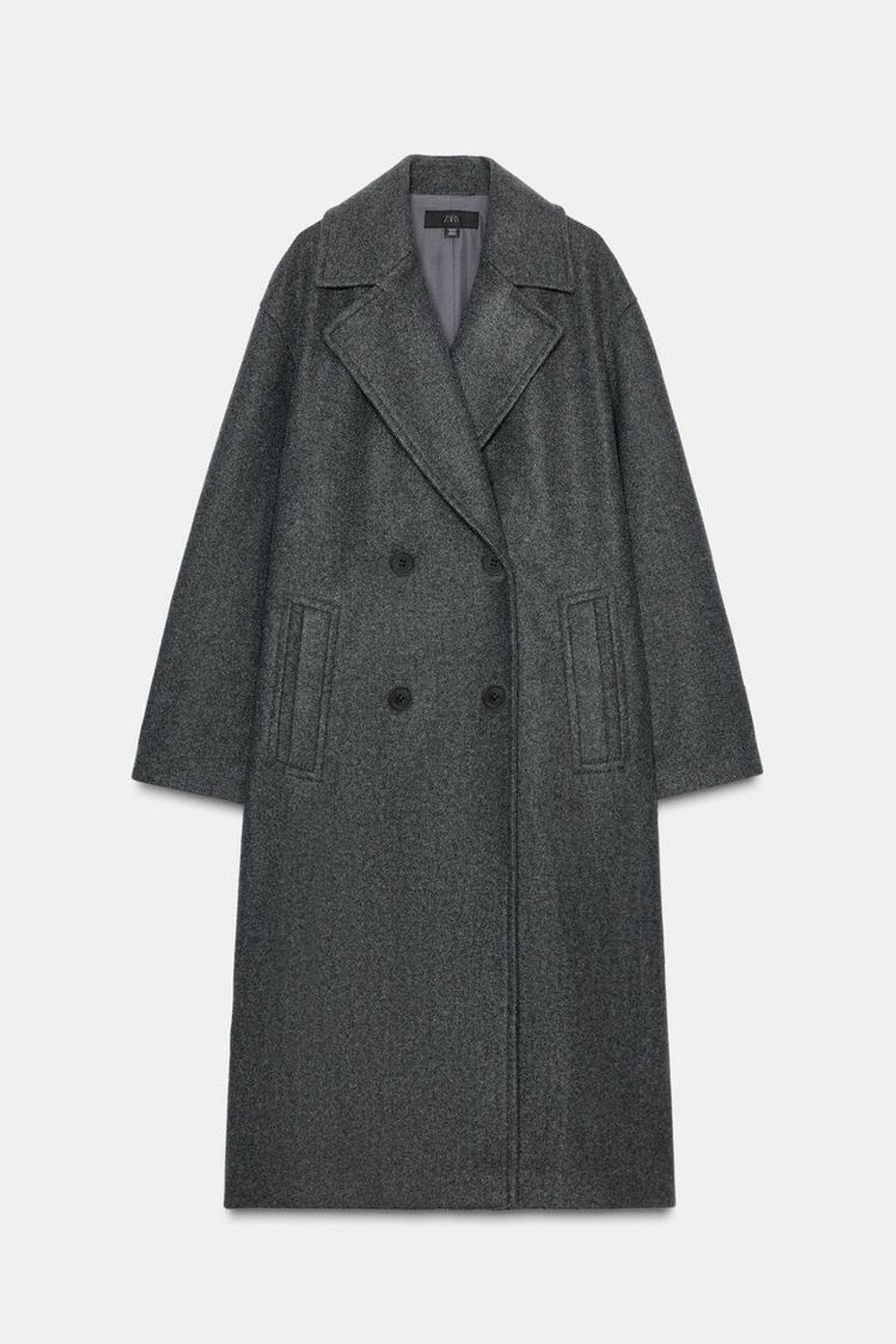 ZARA МЯГКОЕ ПАЛЬТО, СЕРЫЙ