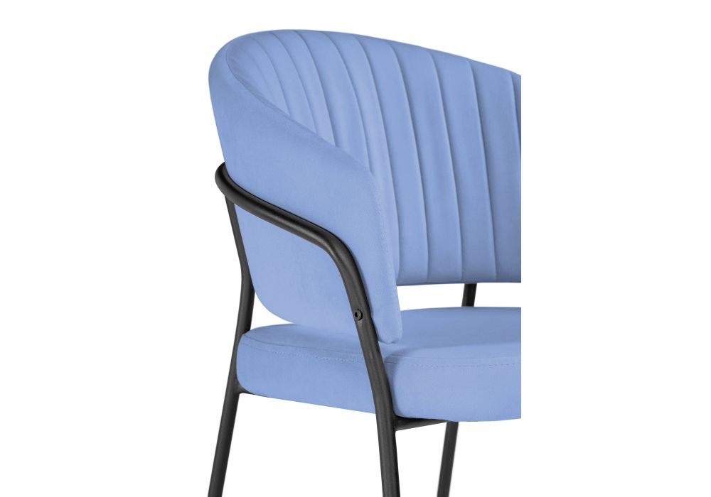 Стул на металлокаркасе Лео голубой / черный