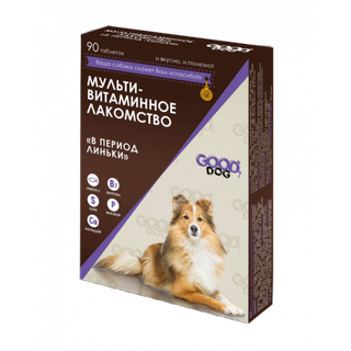GOOD DOG Мультивитаминное лакомство для собак "В период линьки" 90 таб.